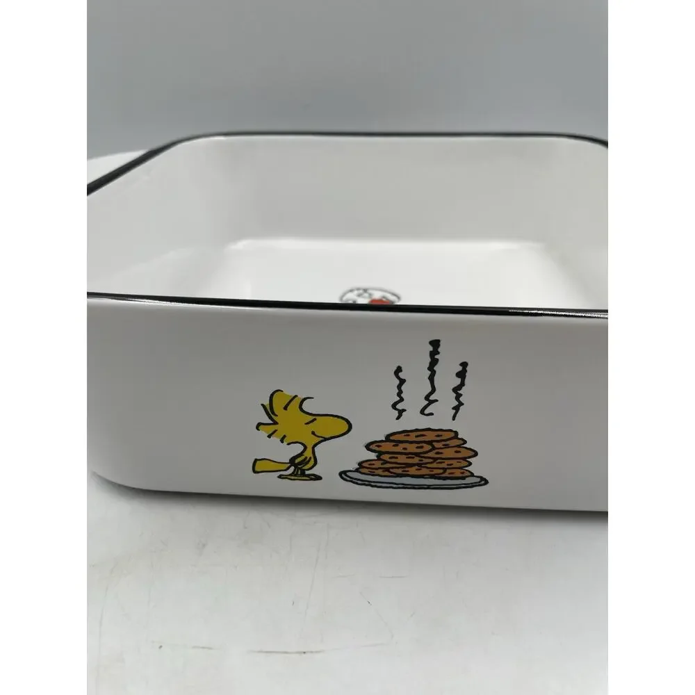 Peanuts Snoopy Woodstock Chef Snoopy Square Stoneware Baker 11.3x8.5x2.7